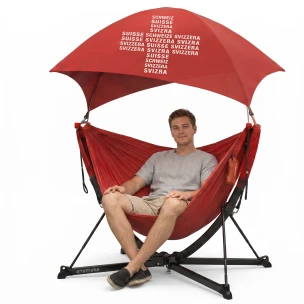 Chaise suspendue Anymaka Édition Suisse avec parasol