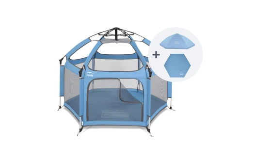 Set tenty Laufgitter, Matte, Abdeckung blau