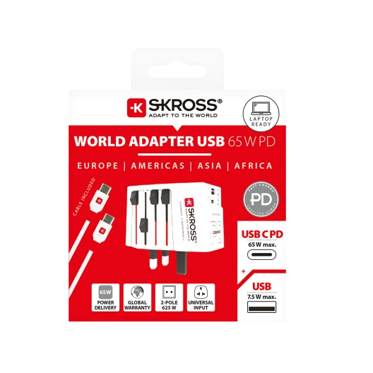 Skross MUV USB AC65PD mit USB-C Kabel