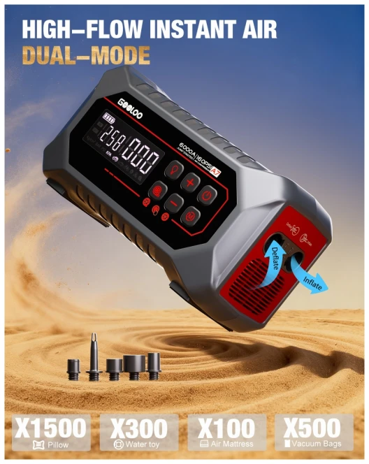Gooloo A7 Jump Starter und Luftkompressor