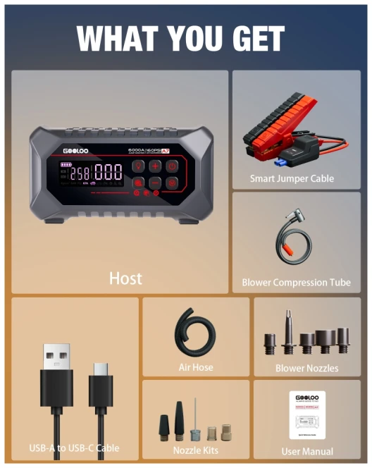 Gooloo A7 Jump Starter und Luftkompressor