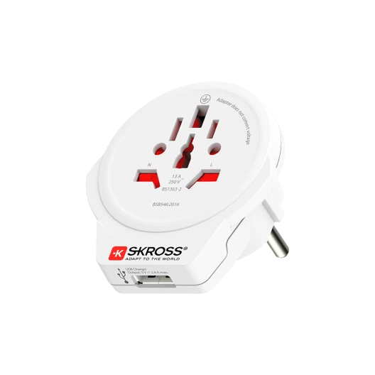Skross Adapter World to Europe mit USB