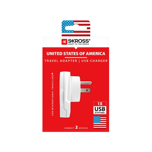 Skross Adapter World to USA mit USB